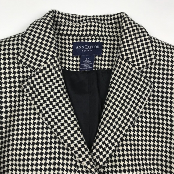 Ann Taylor Houndstooth Wool Blazer 